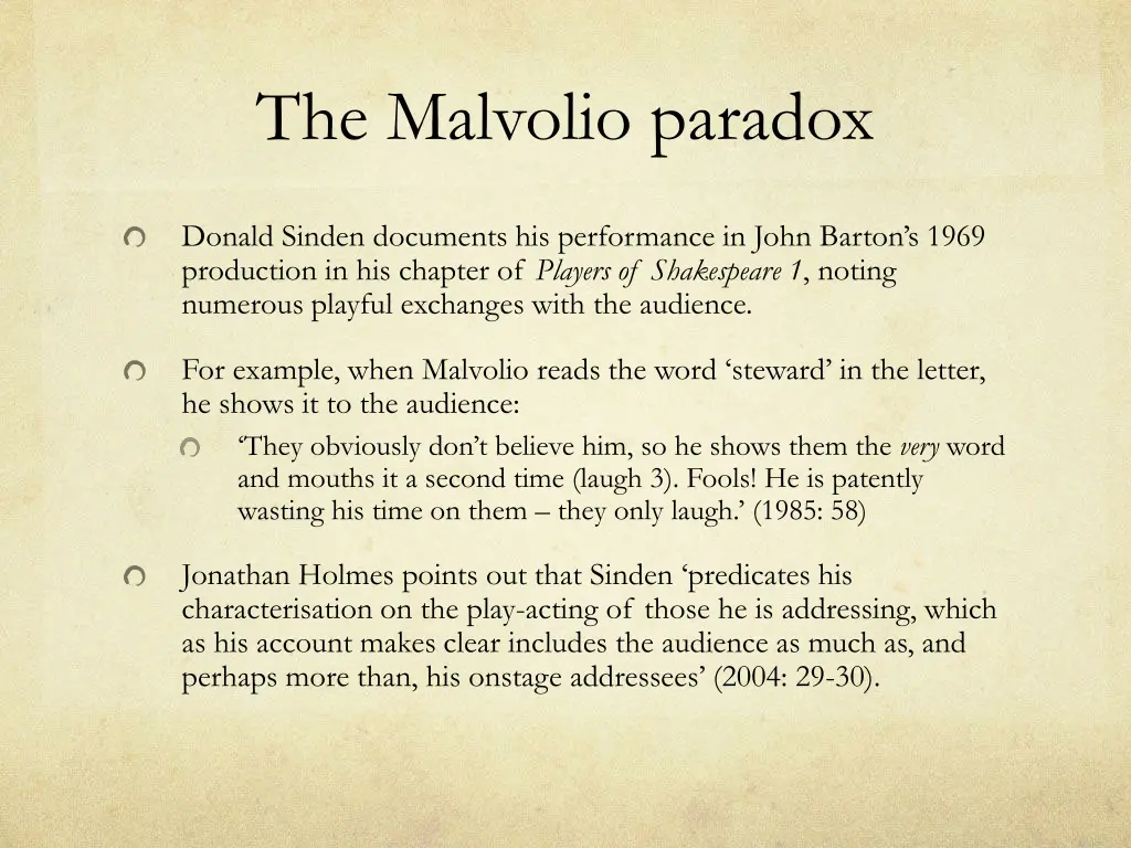 the malvolio paradox 1