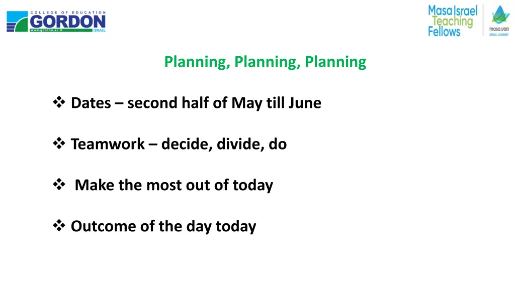 planning planning planning