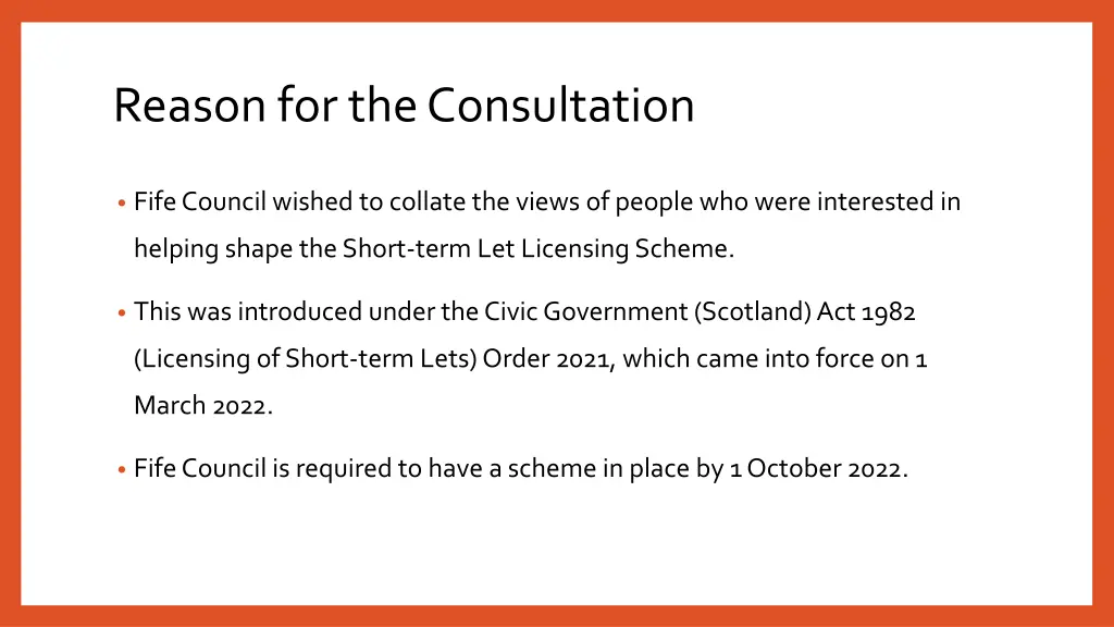 reason for the consultation