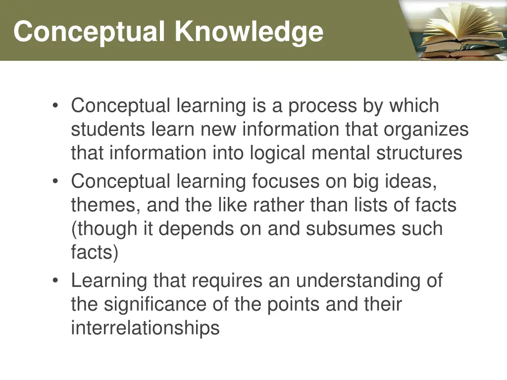 conceptual knowledge