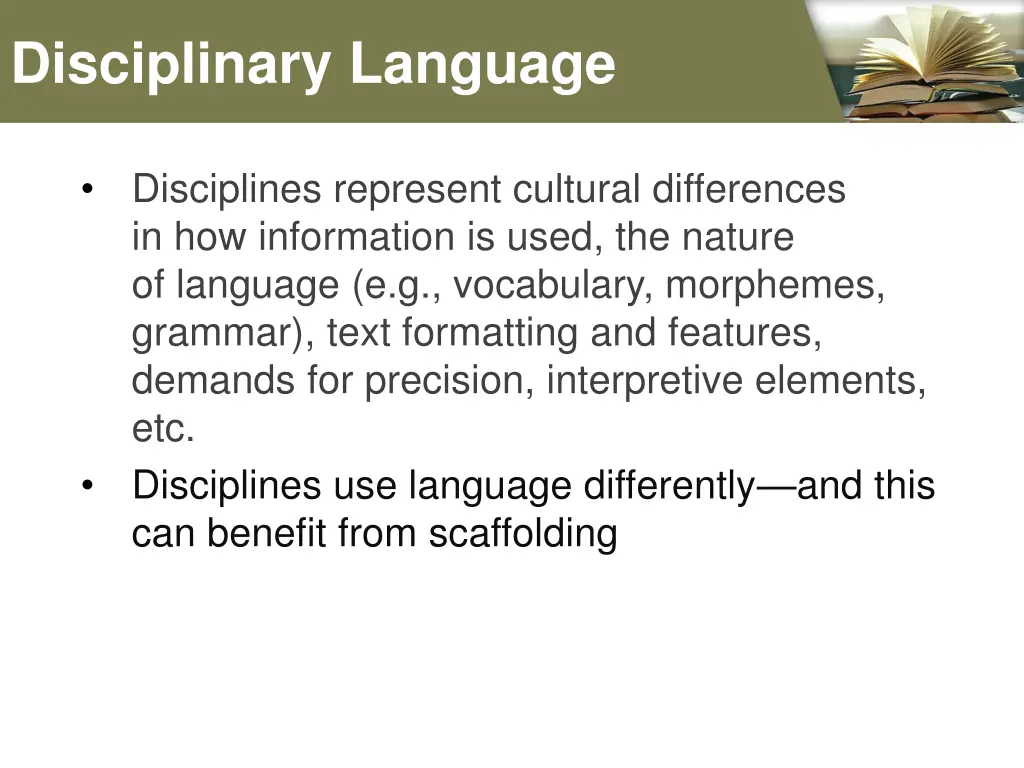 disciplinary language