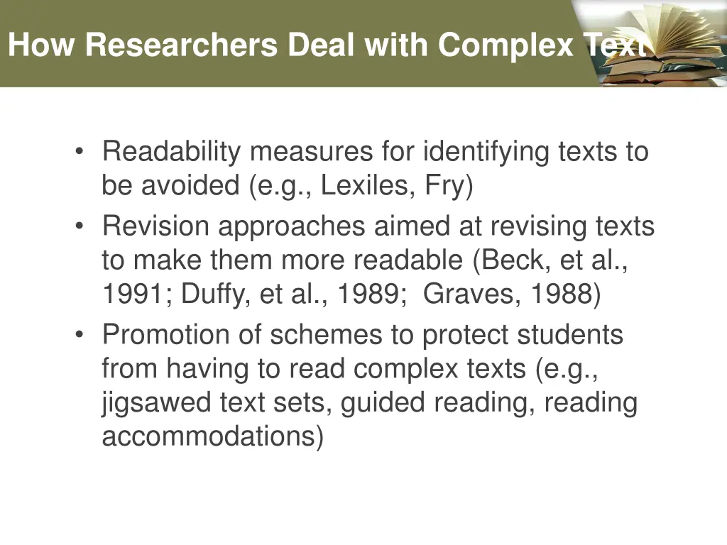 how researchers deal with complex text