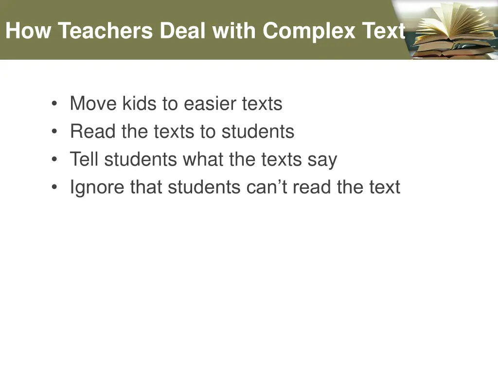 how teachers deal with complex text