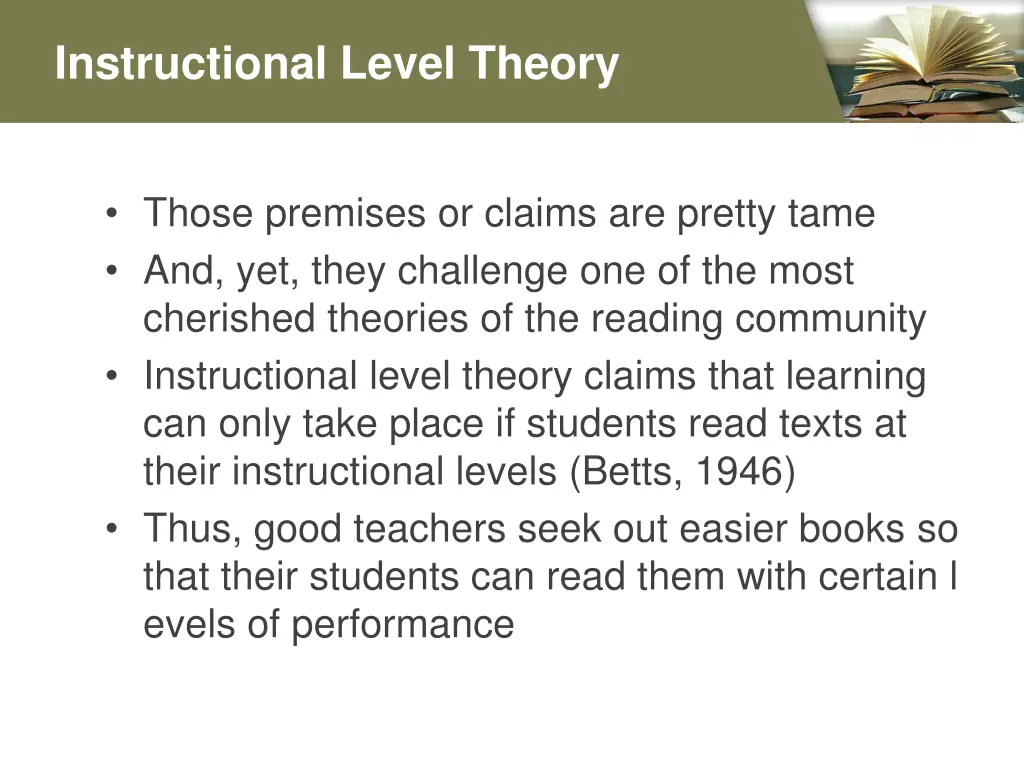 instructional level theory