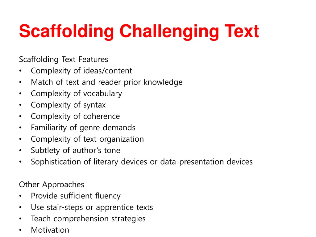 scaffolding challenging text