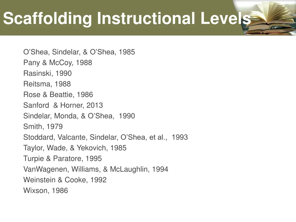 scaffolding instructional levels 1