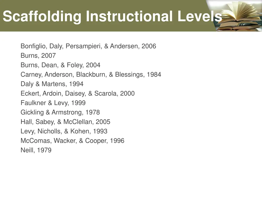 scaffolding instructional levels