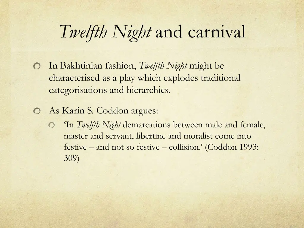 twelfth night and carnival 1