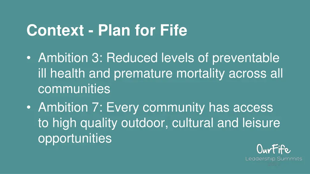 context plan for fife