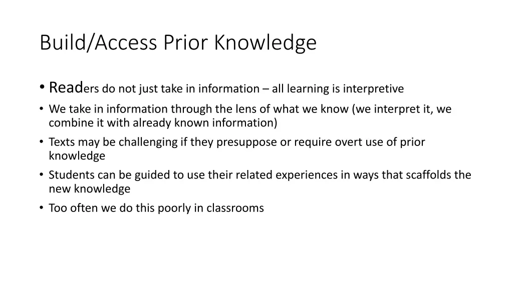 build access prior knowledge