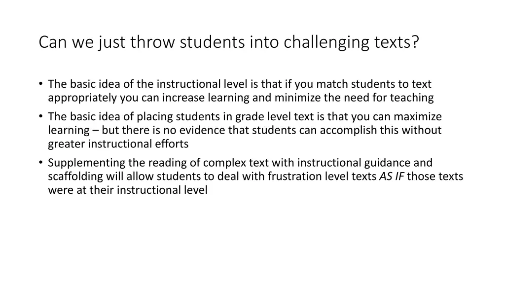 can we just throw students into challenging texts