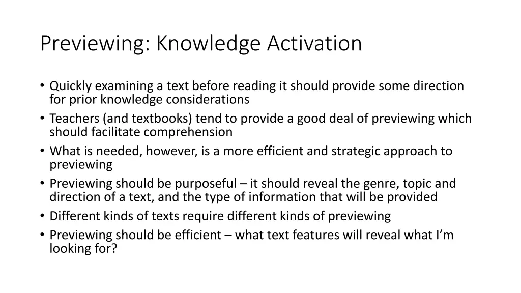 previewing knowledge activation