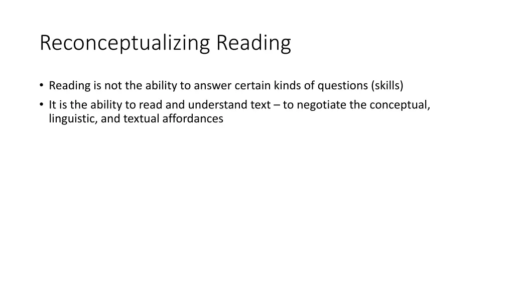 reconceptualizing reading