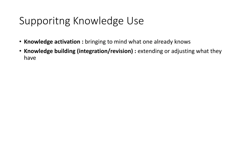 supporitng knowledge use