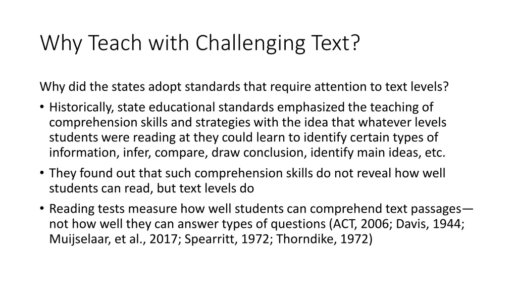 why teach with challenging text