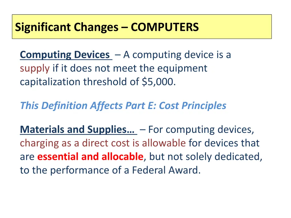 significant changes computers