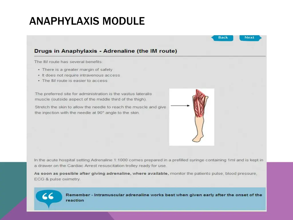 anaphylaxis module