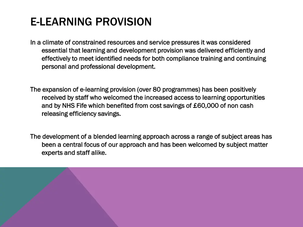 e learning provision