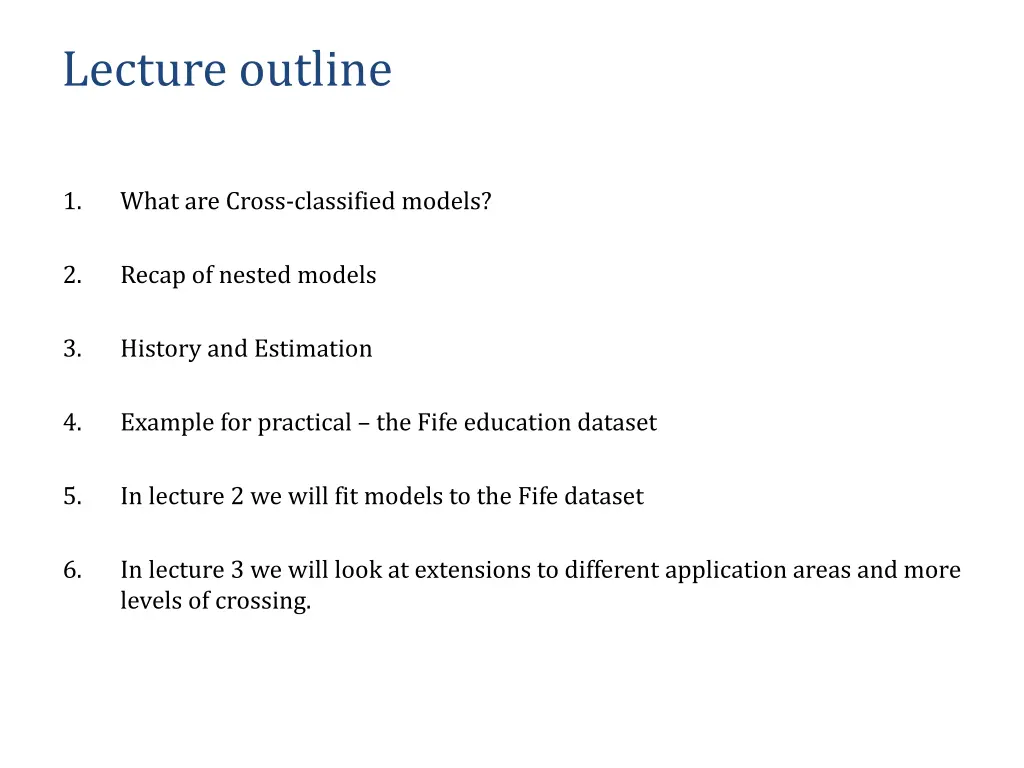 lecture outline