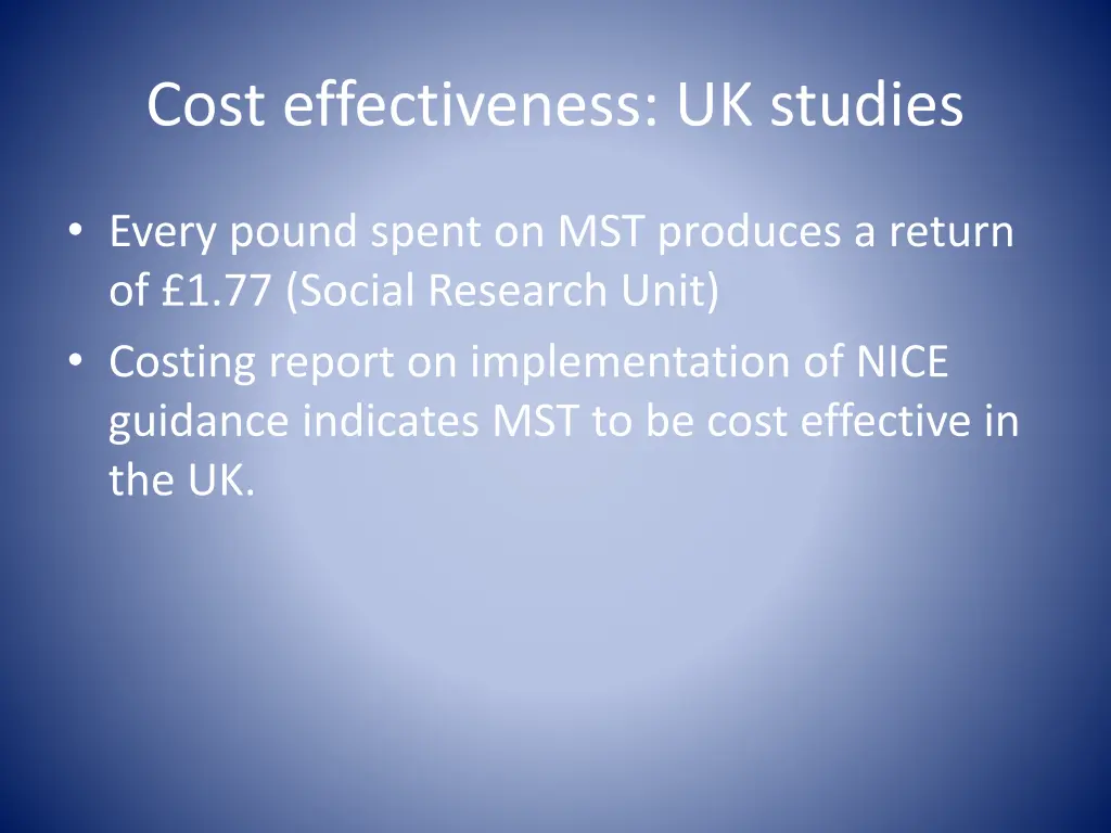 cost effectiveness uk studies