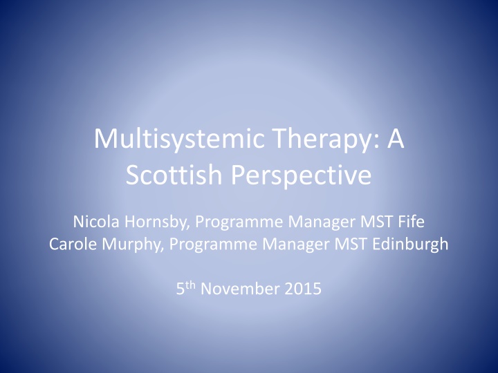 multisystemic therapy a scottish perspective