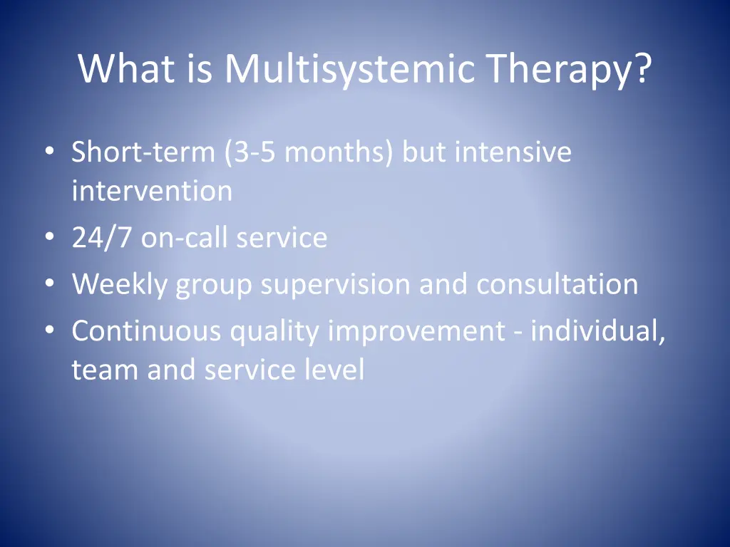 what is multisystemic therapy 1