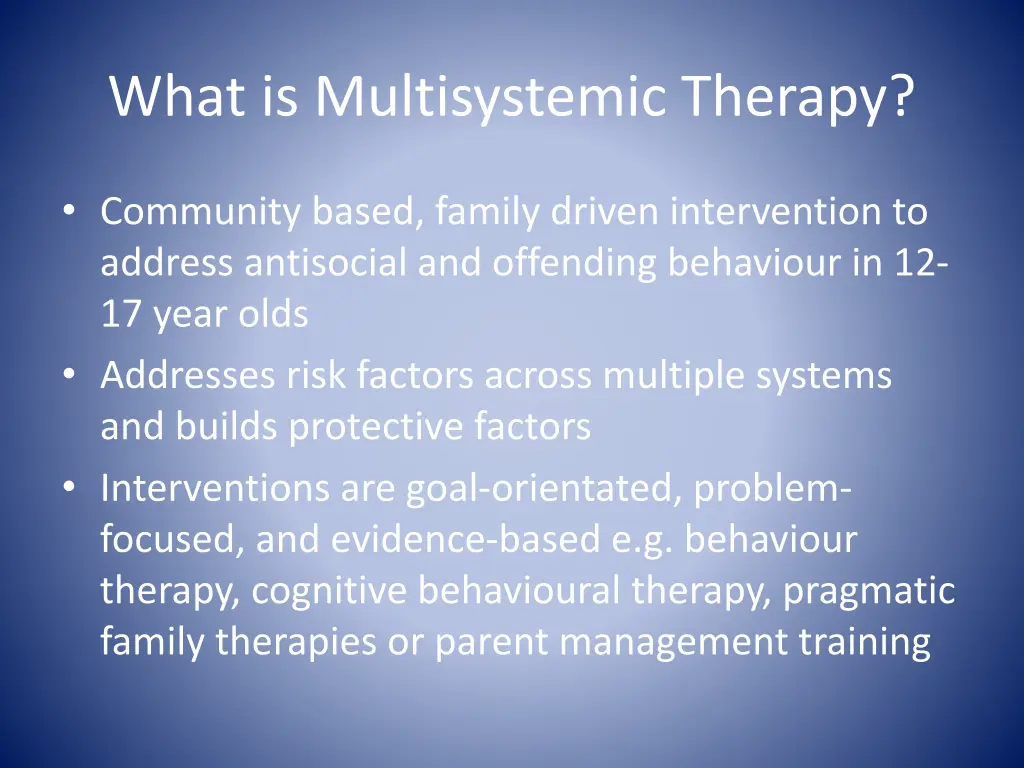 what is multisystemic therapy