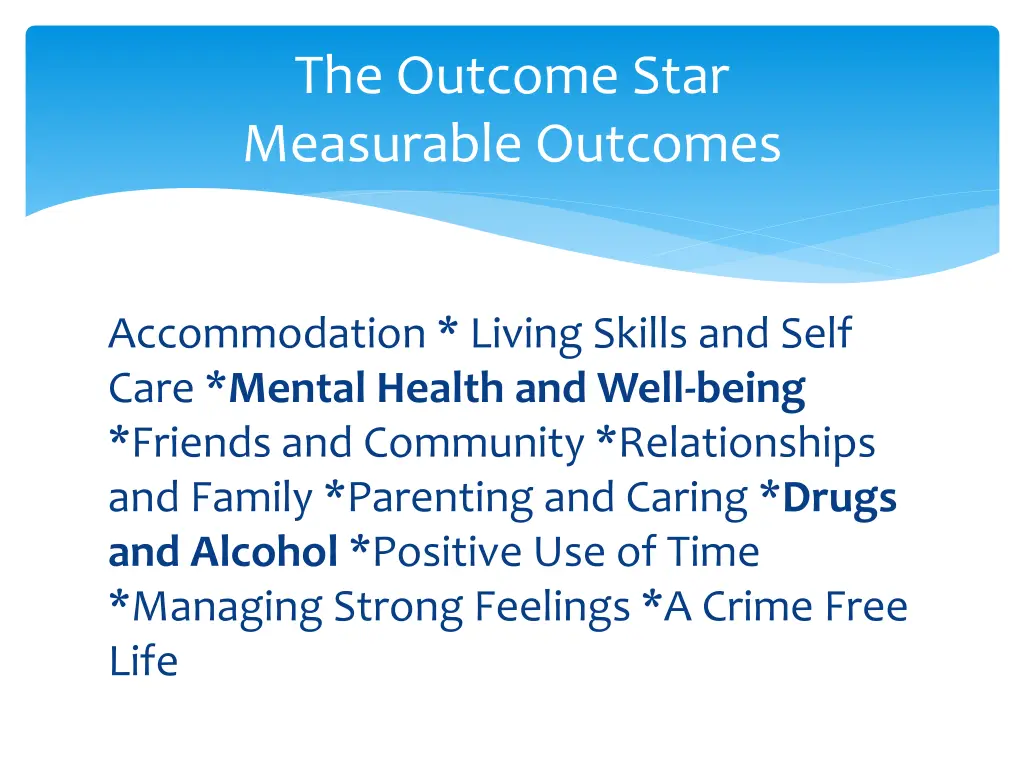 the outcome star measurable outcomes