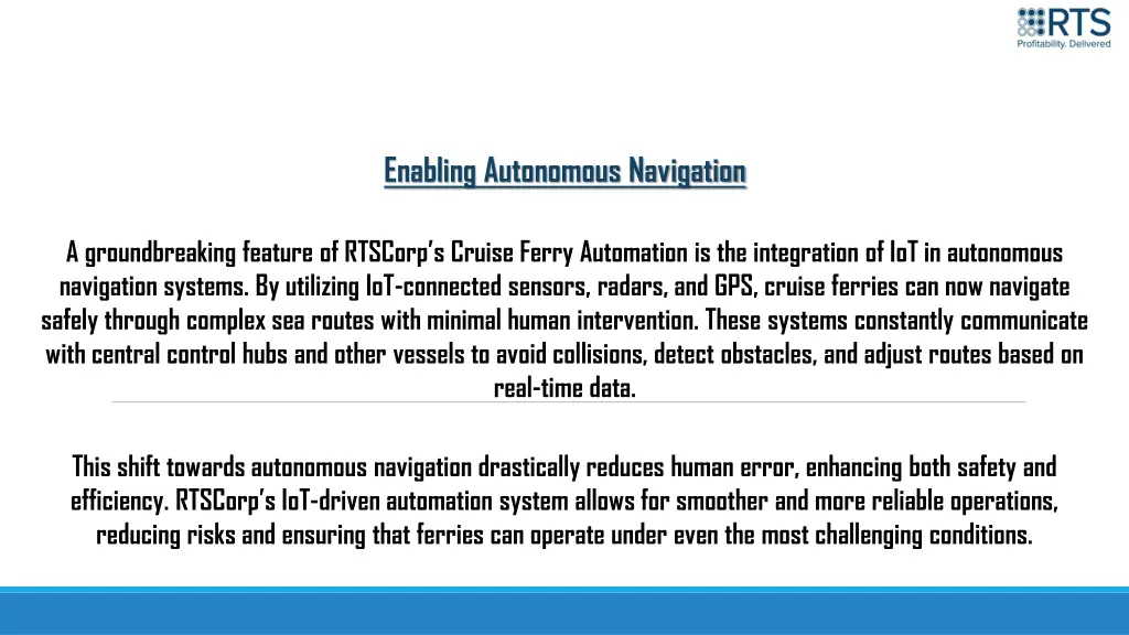 enabling autonomous navigation