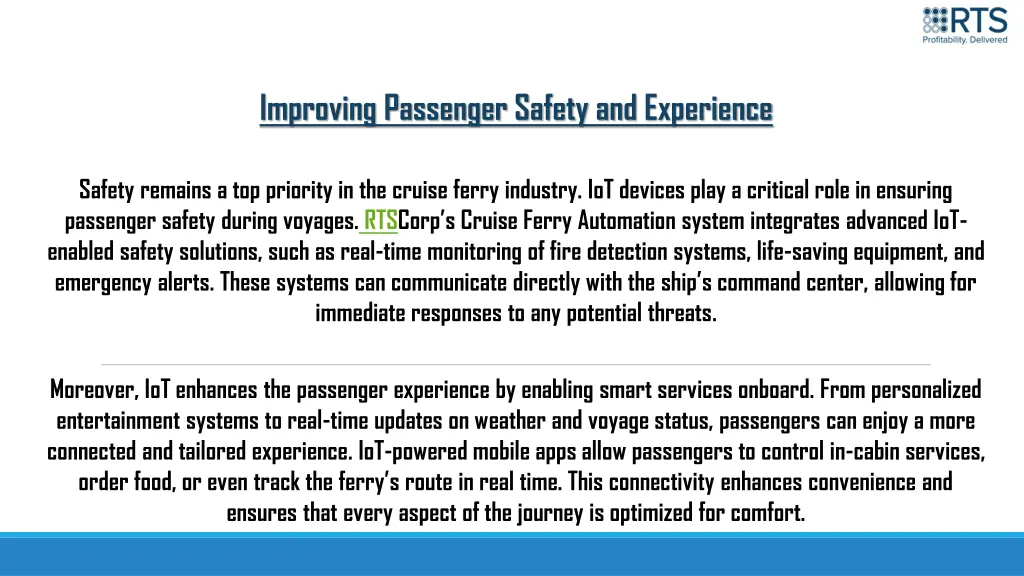 improving passenger safety and experience