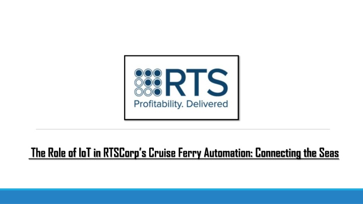 the role of iot in rtscorp s cruise ferry