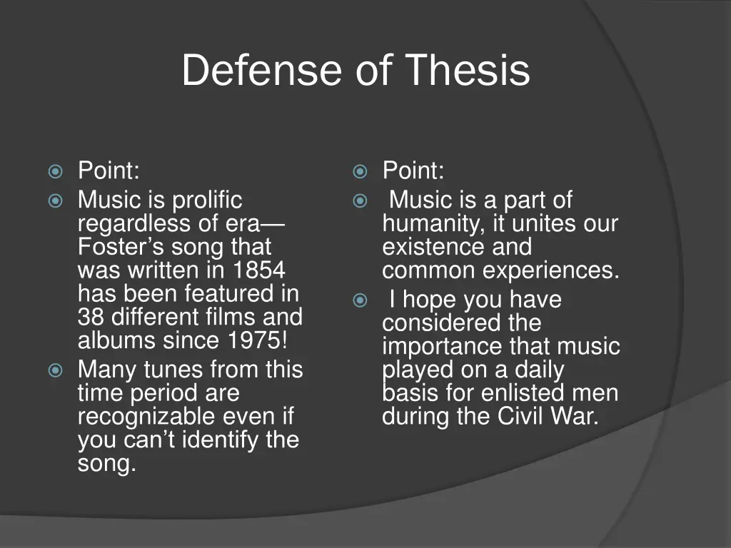 defense of thesis