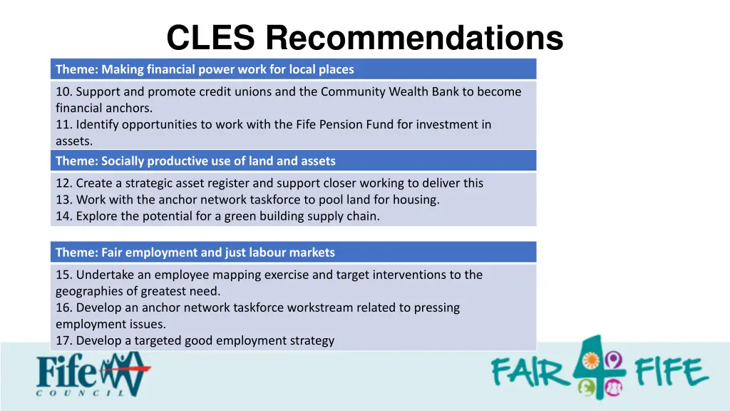 cles recommendations theme making financial power