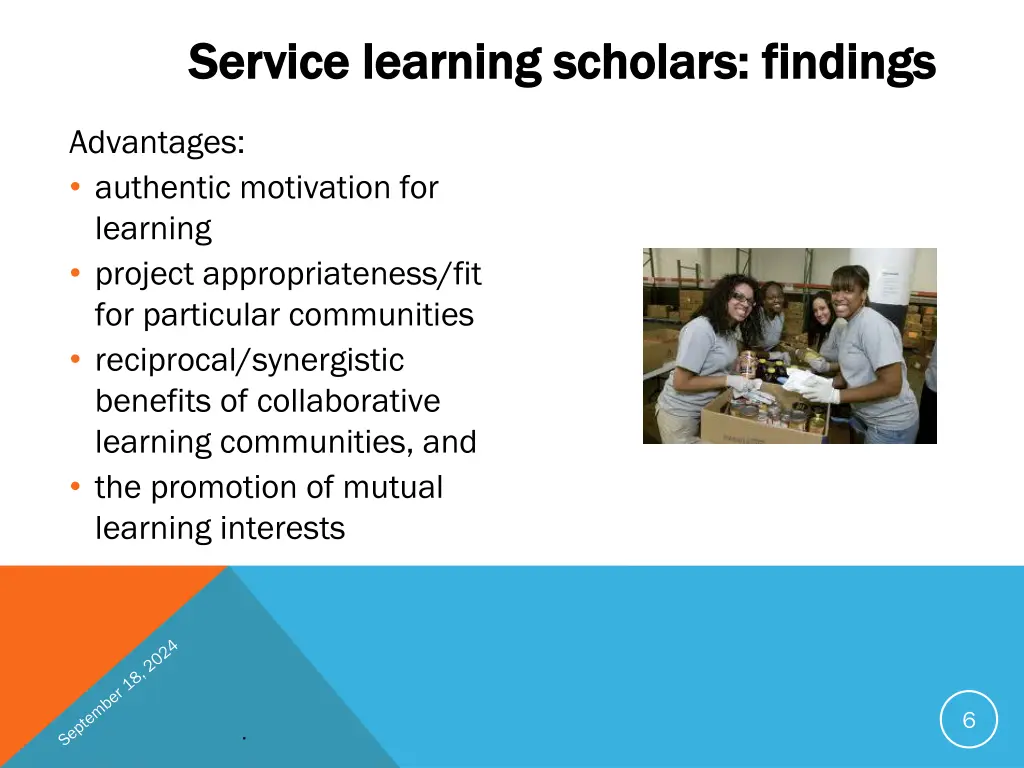 service learning scholars findings service