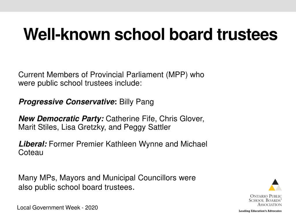 well known school board trustees