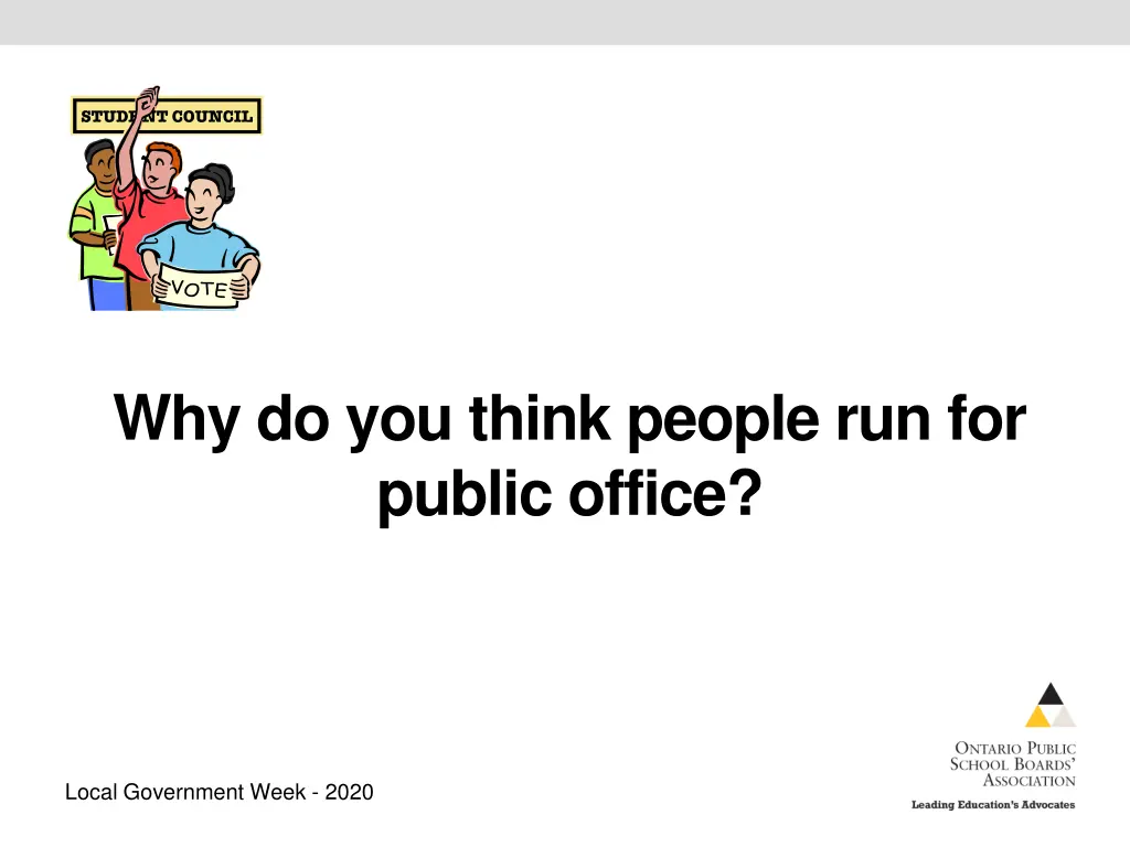 why do you think people run for public office