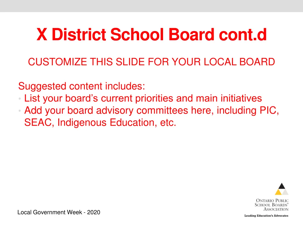 x district school board cont d