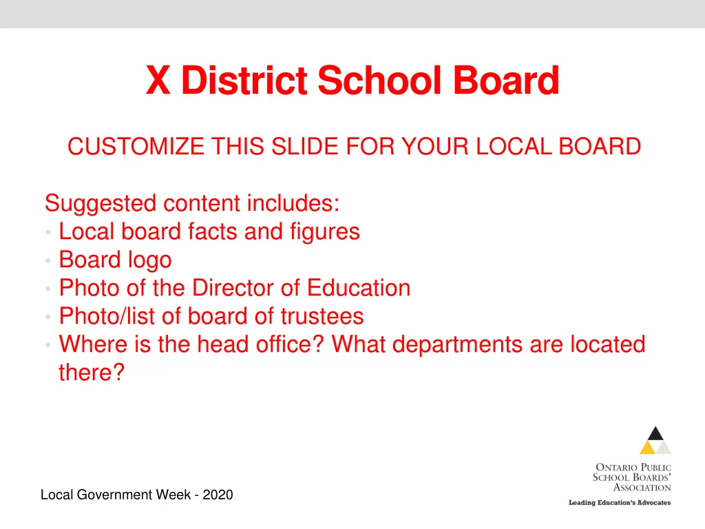 x district school board