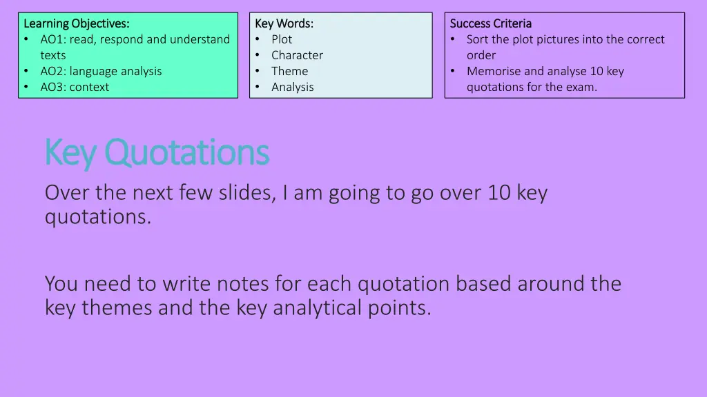 learning objectives learning objectives ao1 read 2