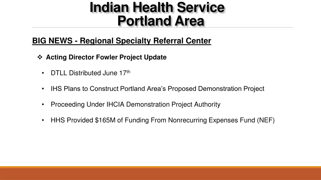 indian health service portland area