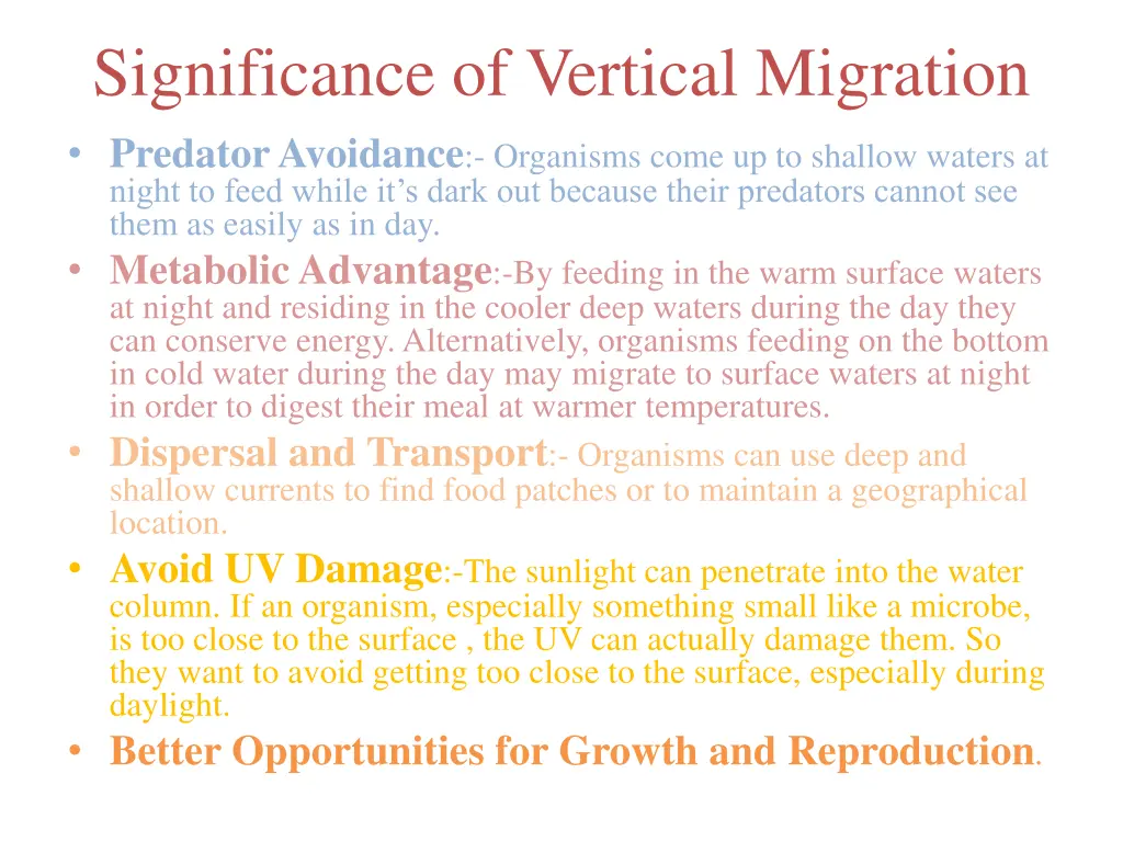 significance of vertical migration predator