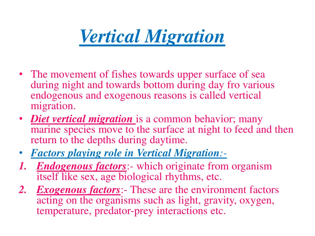 vertical migration