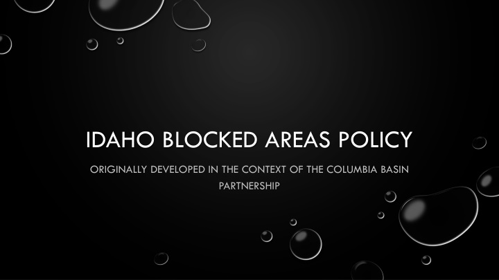 idaho blocked areas policy