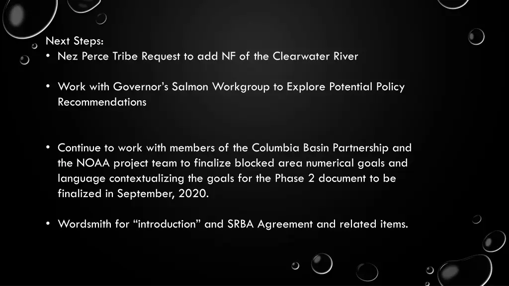 next steps nez perce tribe request