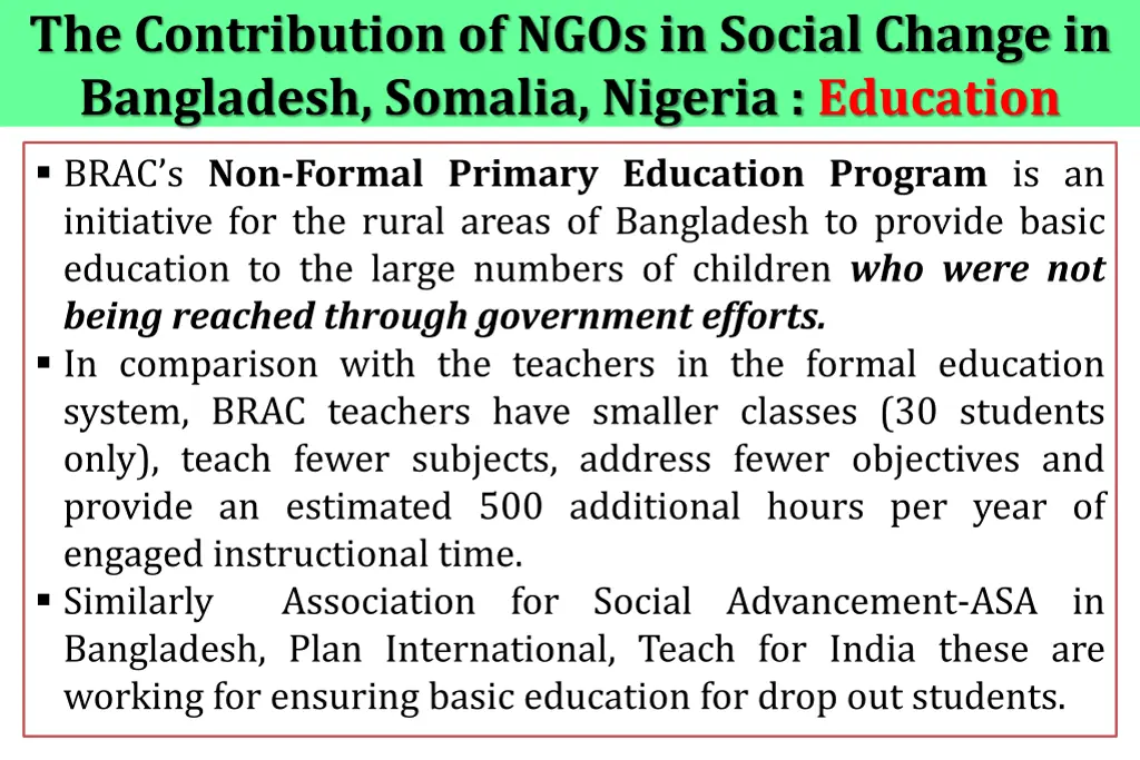 the contribution of ngos in social change 1