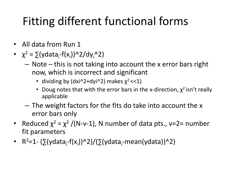 fitting different functional forms