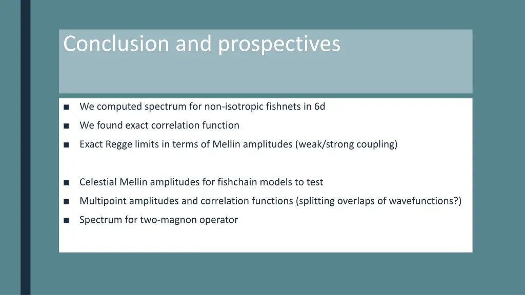 conclusion and prospectives