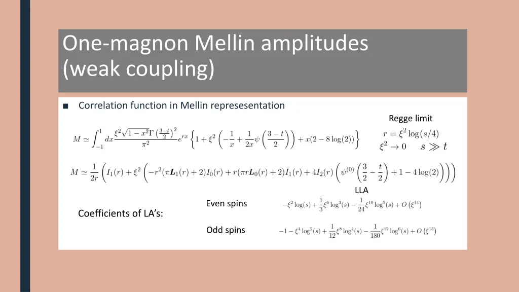 one magnon mellin amplitudes weak coupling