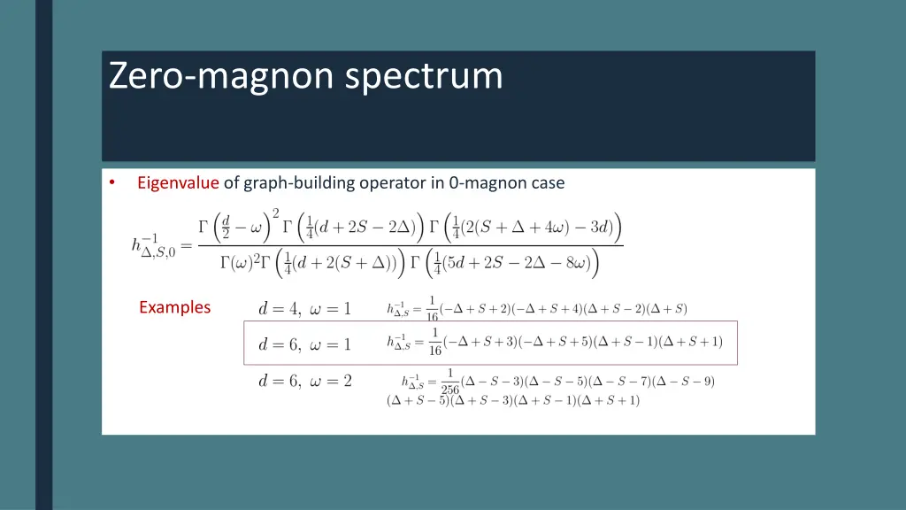 zero magnon spectrum