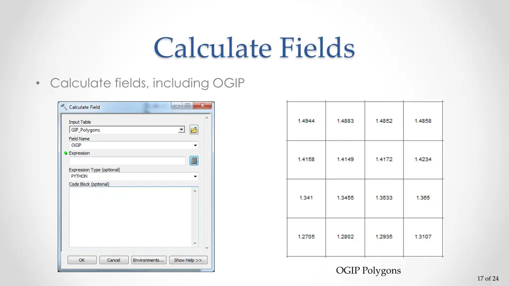 calculate fields